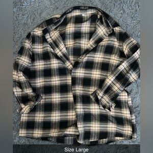 SHEIN Black and Cream Plaid Blazer